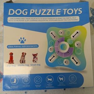 Dog Puzzle Toy Interactive Treat Feeder - Blue/Green